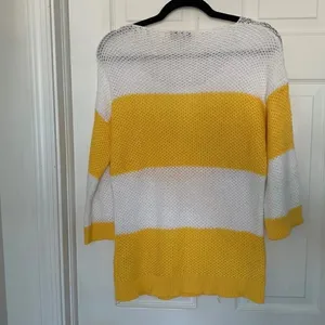 Jones New York Knitted Striped Sweater Yellow White Size M thumbnail 2