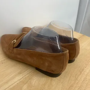 Hosis Brown Suede Loafers with Gold Accents thumbnail 7