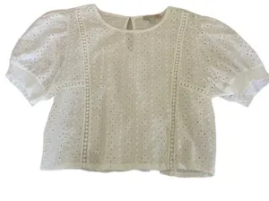 Gianni Bini Girls White Lace Crop Top thumbnail 1