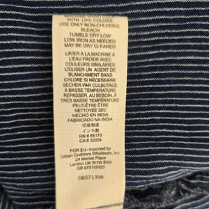 Free People Blouse Women Small Blue Wildflower Floral Embroidered Striped Henley thumbnail 5
