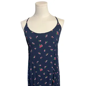 Abercrombie & Fitch Floral Maxi Dress Navy Slip Spaghetti Strap Women M‎ thumbnail 5