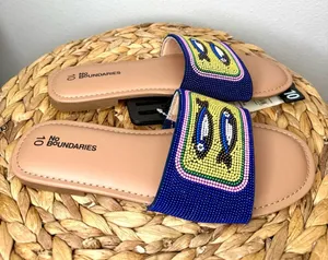 NWT No Boundaries Sandal Sardine Can Beaded Slide Sandals Multi Color Size 10 thumbnail 1