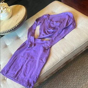 French Connection Vintage Purple Two Piece Skirt Set Size Small thumbnail 2