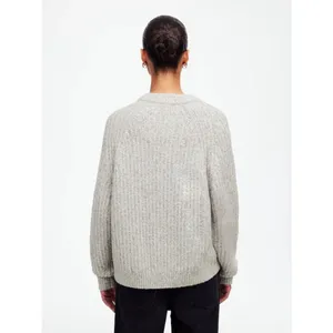Madewell Ribbed Cotton-Blend Sweater Hthr Dusk Grey Marl Size Medium Heather thumbnail 4