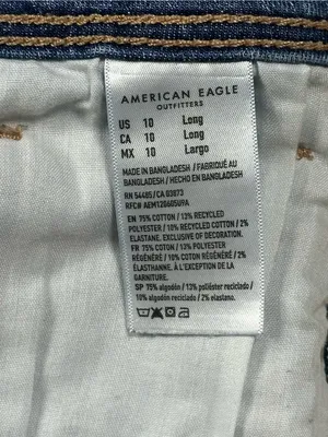 American Eagle Outfitters Blue Distressed Kick-bootcut Jean cut-off legs Shorts thumbnail 6