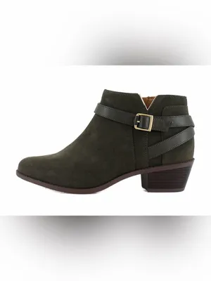 Vionic NWOB Women's Olive Green Suede Ankle Boot with Buckle Strap Size 6.5 thumbnail 2