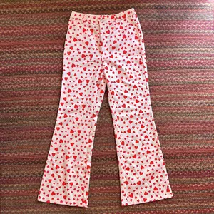 ALL OVER HEART PRINT FLARE PANTS VALENTINES Red thumbnail 2