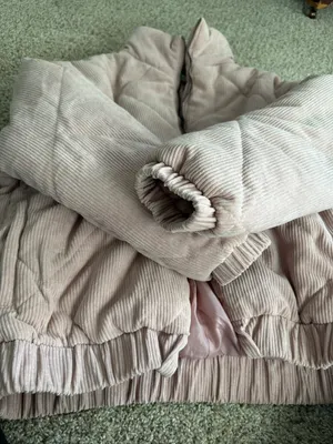 Lush Clothing Baby Pink Corduroy Bomber Puffer Jacket thumbnail 2