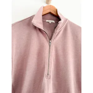 Z Supply | Oversized Half Zip Pullover Sweatshirt Mauve Pink | Sz M thumbnail 6