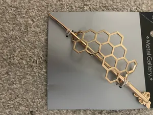 Gold honeycomb hexagon hair clip #hairaccessories thumbnail 3