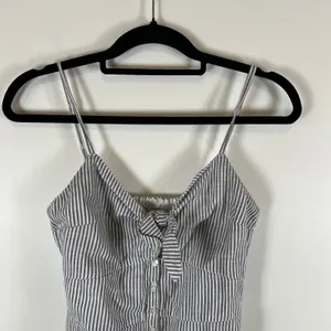 Abercrombie Fitch Striped Button Front‎ Tie Neck Mini Dress Women Size S beach thumbnail 2