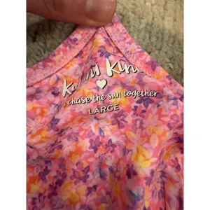 Kulani Kinis Hidden Underwire Crop Bikini Top Pink Floral Sz L NEW $68 thumbnail 6