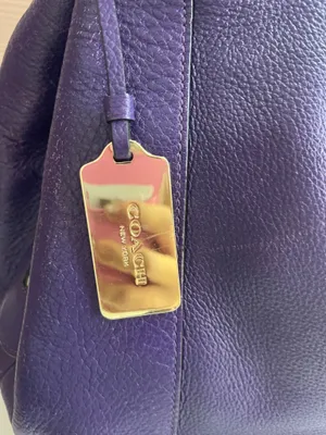 Purple Coach leather shoulder bag with gold hardware thumbnail 8