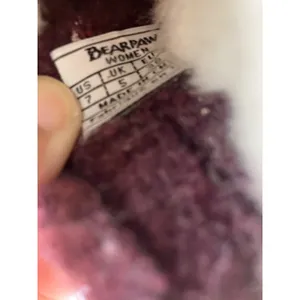 Bearpaw Tilley Slippers Women 7 Burgundy Exc Suede Rhinestone Moccasin Flat thumbnail 4