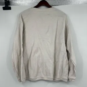 MV Sport St Lawrence cream ribbed long sleeve college spell out sweatshirt large thumbnail 3