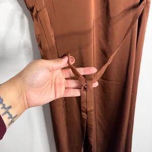 NWT Old Navy Cocoa Satin Summer Wedding Sleeveless Midi Slip Dress 12 Minimalist thumbnail 9