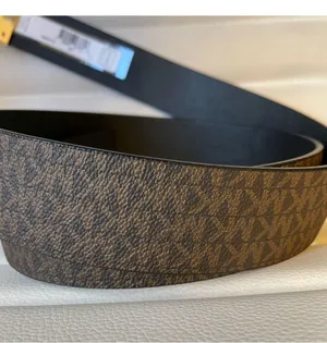 MK Monogram Gold Buckle Reversible Belt Brown Print/black NEW thumbnail 3