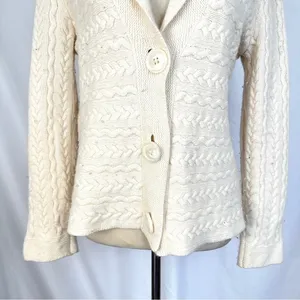 Jones New York Signature Cable Knit‎ Cardigan Sweater Shawl Collar Wool Blend XL thumbnail 3