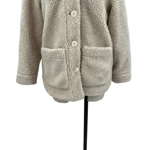 Madewell Sherpa Walton‎ Shirt-Jacket Cream Ivory Button Down Size XS thumbnail 6