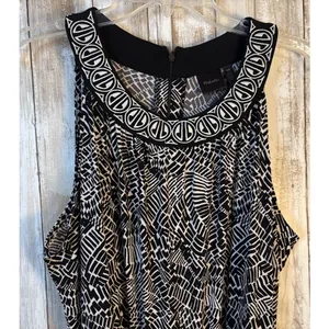Rafaella Black White‎ Abstract Print Sleeveless Jumpsuit Size Large thumbnail 3