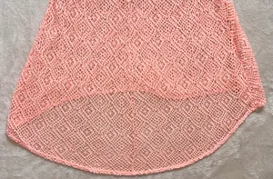 Womens Peach Bathing Suit Cover - Mesh Design Twist Keyhole Swim Cover Up thumbnail 9