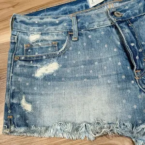 Abercrombie and Fitch Blue Silver Dot Cutoff Shorts Women’s 4/27 thumbnail 4