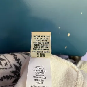 L.L.‎ Bean Printed Fleece Full Zip Jacket in Cream Grey Size Large thumbnail 6