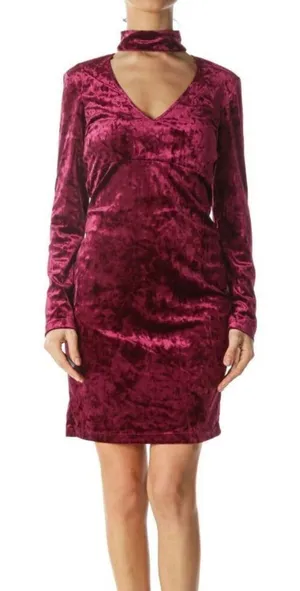 Bardot purple velvet chocker neck XS night out mini dress thumbnail 1