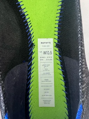 Rothy’s Women’s 10.5 Black Charcoal Pointed Toe Knit Ballet Flats Blue Trim thumbnail 6
