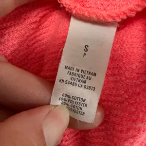 Aerie Sweatshirt Small Neon Coral Oversized Textured Terry Pullover Beach thumbnail 7