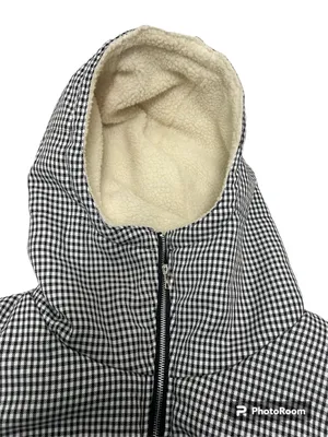 The Keir Puffer Jacket Black and White with Hood Size M/L thumbnail 5