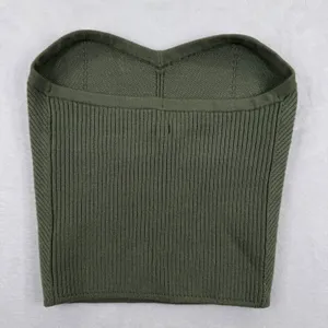 Aerie Womens‎ Olive Green Ribbed Knit Sweetheart Corset Style Tube Top Size M thumbnail 8