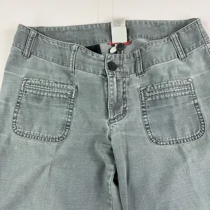 The North Face Pants Womens 33 Gray Cropped Wide Leg Cotton Twill Casual thumbnail 2