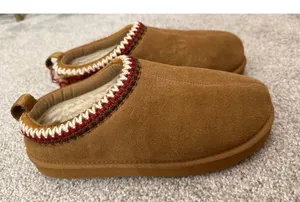 Fitory Women's Suede Leather Flat Short Casual Mini Slipper Boot, Sz 10 thumbnail 4