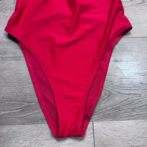 Aerie Womens Red Lace Up‎ Plunging Halter One Piece Swimsuit Size Medium M thumbnail 3