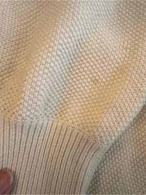 Anthropologie Cream V-Neck Textured Knit Sweater‎ thumbnail 5