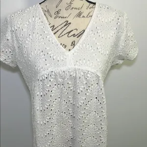White Eyelet Swim Cover thumbnail 3