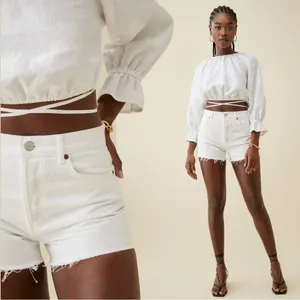 Reformation Charlie High Rise Jean Shorts in Vintage White Size 31 thumbnail 7
