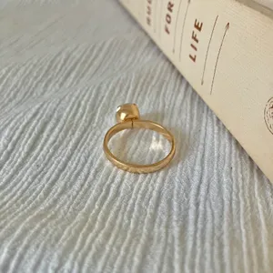 Copper Gold Solitaire Fashion Jewelry Ring “Eve” Neutral Minimal Stacking Simple Jewelry thumbnail 6