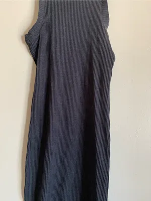 Madewell Black Ribbed Midi Tank Dress Body Con Heathered Grey Women Size Small thumbnail 2