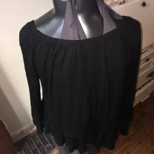 Altar’d State black baby doll crop top thumbnail 2
