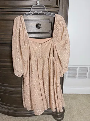 Storia Blush Pink Mini Dress with Gold Foil Accents thumbnail 2