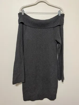 NWT Hollister Sweater Dress Size XL Gray NEW off the shoulder fall winter thumbnail 6