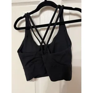 Quince Ultra-Soft‎ Performance Strappy Longline Sports Bra Black CMSL001 Size S thumbnail 3