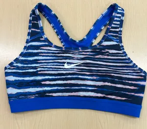 Nike Blue And Black Sports Bra Women Size Medium Exercise Workout Athletic thumbnail 1