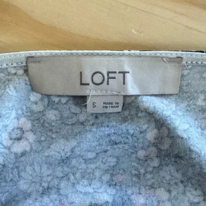 LOFT Floral Ruffle Strap Square Neck Mini Dress Black Multicolor Small Boho Soft thumbnail 6