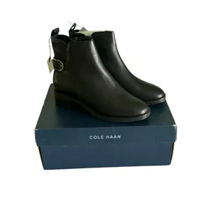 Cole Haan NIB‎ Kimberly Boots Women's Size 5.5 B Black Leather Waterproof Bootie thumbnail 2