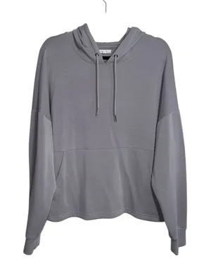 Maurices Scuba Hooded Sweatshirt Light Gray Pullover Loungewear thumbnail 1