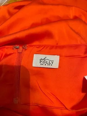 Oh Polly Bright Orange Satin Skirt with a Top thumbnail 6