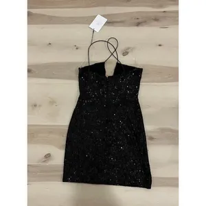 Nookie NWT Black Sequin Shimmer Supreme Bodycon Glam Party Night Out Mini Dress thumbnail 8